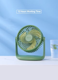 Buy Mini Fan Rechargeable Portable Fan 10000mah Big Capacity Green in UAE