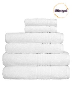 اشتري LUKSYOL Towels set of 6 - 200 PEARL WHITE  - All--Set of 6 في الامارات