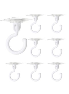 اشتري Clear Self Adhesive Hooks - 360° Rotatable Hook for Bathroom, Kitchen, Shower, Tile, Glass Window (8 Pcs) في الامارات