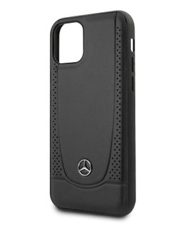 Buy Mercedes-Benz Quilted Perforated Genuine Leather Hard Case for iPhone 11 - Black in Egypt