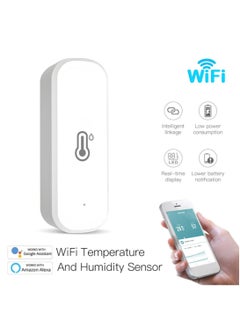 اشتري Smart Temperature and Humidity Sensor Graffiti Smart Temperature and Humidity Meter App Remote Control and Voice Control Compatible with Alexa Google Home and Tuya في السعودية