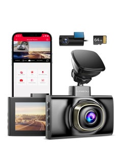 اشتري LINGDU LD02 Lite 4K Dash Cam Front and Rear, Car Dash Camera 5G WiFi GPS, Free 64GB SD Card, Voice Control, WDR Night Vision, 24H Parking Mode, 3" IPS Screen, G-Sensor في السعودية