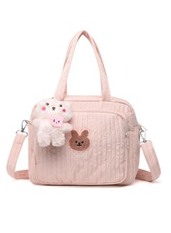 Buy Diaper Bag Tote for Baby Girl Mommy Bag Quilted Cotton Baby Diaper Bag Travel Diaper Multifunction Maternity Bag Travel Storage Bag Diaper Tote Bag without Doll in Saudi Arabia