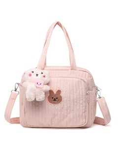 اشتري Diaper Bag Tote for Baby Girl Mommy Bag Quilted Cotton Baby Diaper Bag Travel Diaper Multifunction Maternity Bag Travel Storage Bag Diaper Tote Bag without Doll في السعودية