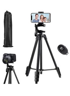 اشتري Tripod Flexible, 130cm Extendable Mobile Tripod Stand with Wireless Remote and Clip,Universal Aluminum Alloy Tripod for Video Selfie, Recording,Travel Camera Tripod Lightweight في السعودية