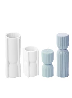 Buy Candle Silicone Mold, 2 Pack Cylindrical Tall Pillar Molds, DIY Ribbed Twist Molds for Making, Geometric Abstract Decorative Striped Aroma Gypsum Home Decor Art Crafts in Saudi Arabia