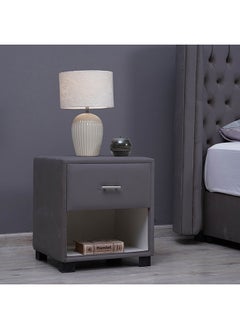 Buy Emirates Single Drawer Night Stand Velvet Grey in UAE