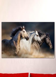 Buy Beautiful Horses Wall Art Canvas with Wooden Frame Home Decor 60cm x 40cm in Saudi Arabia