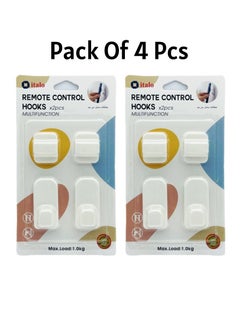 اشتري Pack Of 4 Pcs Remote Control Wall Self Adhesive Hooks Holder For Tv Remote Air Conditioner Remote في الامارات
