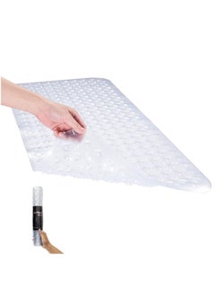 Buy Safe Shower Anti-Slip Mat with Drain Holes and Suction Cups Clear in UAE