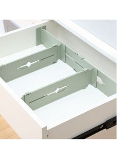 Buy TYCOM Plastic Drawer Dividers 2 Pcs Dresser Kitchen Office Drawer Organizer Accessories Underwear Tools Utensil Plastic Storage (Green) in UAE