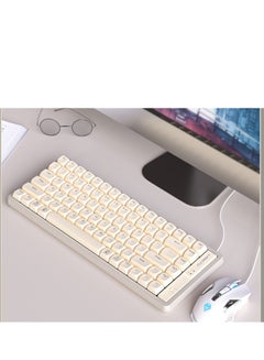 Buy GK85 Wired Mechanical Keyboard Noise Absorbing Hotswap Linear Switch Keyboard RGB Backlights Gaming Keyboard White in UAE