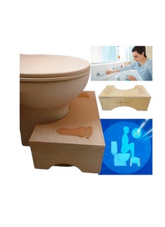 Buy Bathroom Footstool -hand made - A strong, natural wood toilet seat that can withstand up to 200 kilograms and is non-slip from Shams. It prevents constipation, a toilet footstool to improve bowel movements. in Egypt