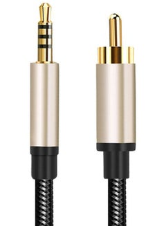 Buy RCA To AUX 3.5mm Coaxial Audio Connector Cable 2meter Rose Gold/Black in Saudi Arabia
