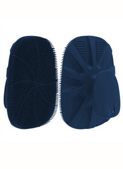 Buy Silicone Body Scrubber Shower Bath Brush for Men Women Nourishing, Cleaning & Exfoliating - No-Slip Handle,Lather Well, Long Lasting, Easy to Clean & More Hygienic Loofah,1 Pack,Dark Blue in UAE