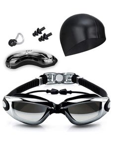 Buy Swimming Goggles With Swim Cap , Earplugs and Storage Box Nose Clip for water sports such as swimming, boating,surfing, and kayaking in Saudi Arabia