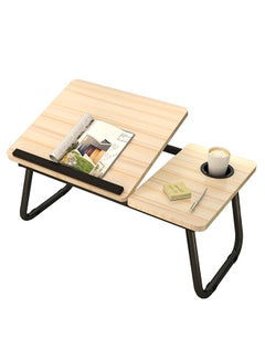 Buy Foldable Laptop Desk With Cup Holder, Portable Bed Table For Laptop And Writing in UAE