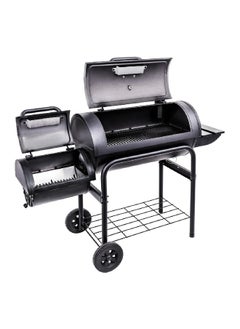 Buy Durable Stainless Steel Offset Barbecue Smoker Grill with Wheels Black 30 Inch 21201570 in Saudi Arabia