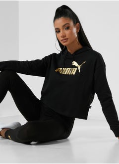 Buy Essential Metallic Logo Cropped Hoodie in Saudi Arabia