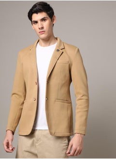 Buy Notch Lapel Single Breasted Blazer with Button Cuff in Saudi Arabia