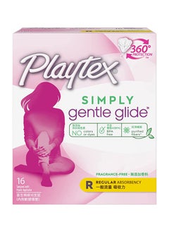 Buy Simply Gentle Glide Regular Absorbency - 16 Tampons in UAE