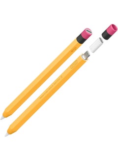 اشتري Classic Pencil Compatible with Apple Pencil (1st Generation) and USB-Lightning Adapter, Silicone Case Cover - Yellow [Adapter not included] في الامارات