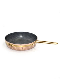 Buy Aluminum frying pan with perfect design, 28 cm, cream/gold in Saudi Arabia