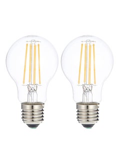 Buy 2-Piece Retrofit Classic A Clear 7W Screw E27 806 lm 700k Filament LED Bulb Warm White in UAE