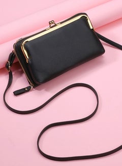 Buy Buckle Ladies PU Leather Long Wallet for Women Cross-body Shoulder Money Bag 19*10.5*5cm in Saudi Arabia