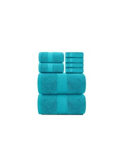 Buy COMFY CLASSIC 8 PIECE HOTEL QUALITY AQUA BLUE 600GSM COMBED COTTON GIFT TOWEL SET in UAE
