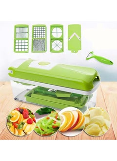 Buy 11 in 1 Vegetable Chopper,HUACHEST Multifunctional Food Choppers Onion Chopper Vegetable Slicer Cutter Dicer Veggie chopper with Blades,Colander Basket,Container for Salad Potato Carrot Garlic in Saudi Arabia