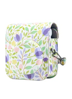 Buy PU Leather Camera Case Compatible with Instax Mini 12 Instant Camera with Adjustable Strap and Pocket Colorful Forest Storage Bag in UAE