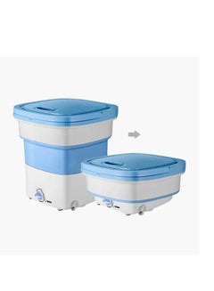 Buy Aiwanto Washing Machine Laundry Machine Foldable Travel Mini Washing Machine Bucket Small Cloth Baby Cloth Washing Machine (Blue) in UAE