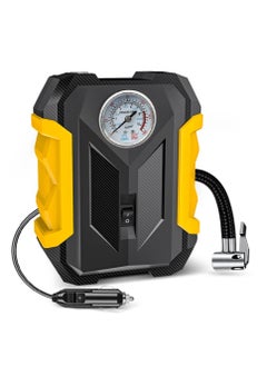 Buy Portable Air Compressor for Car Tires - Analog Tire Inflator, 12V DC Air Compressor, Tire Inflators, Air Tire Pump with Emergency LED Flashlight - Multipurpose Air Pump for Cars, Motorcycles, Bikes, in UAE