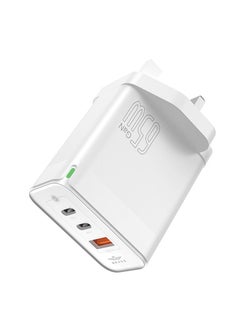 Buy Brave 65W 3-Port GaN Fast Charger with dual Type-C and USB Port UK Plug in UAE