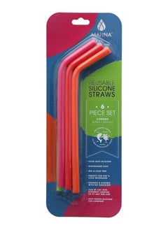 Buy 3 Piece Reusable Drinking Straw Multicolor in Saudi Arabia