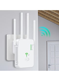 Buy Wifi Extender, WiFi Signal Repeater, 300Mbps, 5G/2.4G Dual Band WiFi Extender, AC300 WiFi Range Extender, Broadband/Wi-Fi Extender, One-touch Setting, Plug And Play in Saudi Arabia