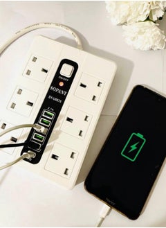 Buy Sopany 3-meter power connection, six ports + 5 USB charging ports, in Saudi Arabia