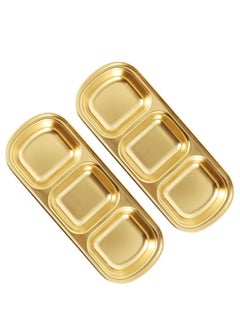 Buy 2pcs stainless steel sauce dishes (gold) in Egypt