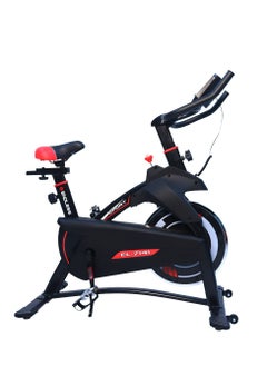 Buy EL 7141 Steel Wheel Spinning Exercise Bike With ‎Speed, Heart Rate, Time and Distance LCD Digital Display | Black/Red | Alloy Steel | With Bottle Holders and 110 Kg (242LB) Max Weight Support in UAE