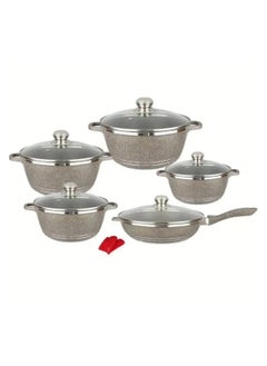 Buy Cookware Set 12 Pieces Granite Stone - Pots and Pans set Multi Layer Granite Non Stick Coating Cookware Sets 100% PFOA FREE, Kitchenware Cooking in UAE