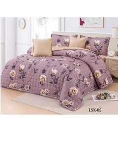 Buy Bedspread comforter set consisting of 4 pieces, polyester comforter, size 160 by 210 cm in Saudi Arabia