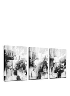 Buy 3 Pieces Cotton Canvas Painting 90cm x 42.5cm 30mm Thick High Quality Digital Print - UV Coating for Scratch Protection and Color Protection - Modern Designs - No Nails Required for Installation with Self Adhesive in Egypt