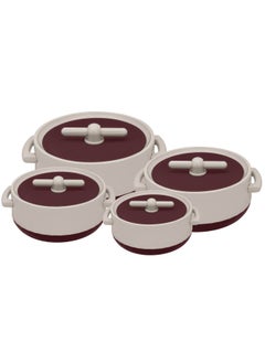 اشتري Selvel Velvet Insulated Hot Pot Red-4Pcs Set(1000/1500/2000/3000), Phpv04-Red في الامارات