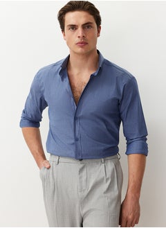 Buy Blue Slim Fit Summer Shirt TMNSS24GO00067 in Egypt