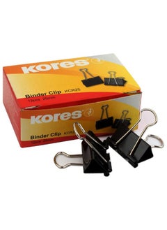 Buy Kores clip binder black 25 mm - 12 pcs in Egypt