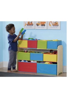 Buy Dreeba Kids Toy ,Books Organizer Large Storage CapacityWith 9 Storage Fabric Bins - multicolore in Saudi Arabia