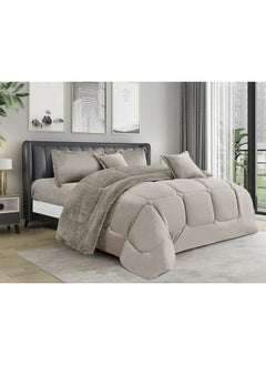 Buy 6 Pieces Winter Comforter Set One Velvet Side And One Side Fur Queen Size 230x250 cm in Saudi Arabia