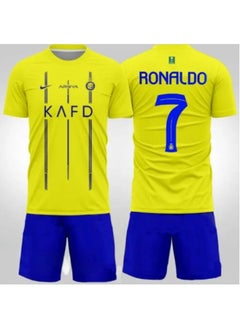 Buy Football jersey for children, football jersey, short sleeve jersey shorts no. 7 yellow jersey football jersey for adults and children in UAE