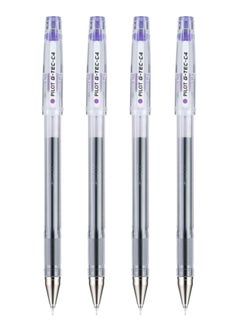 اشتري 4-Piece G-Tec Ultra Fine Roller Pen 0.4mm Tip Violet Ink في الامارات